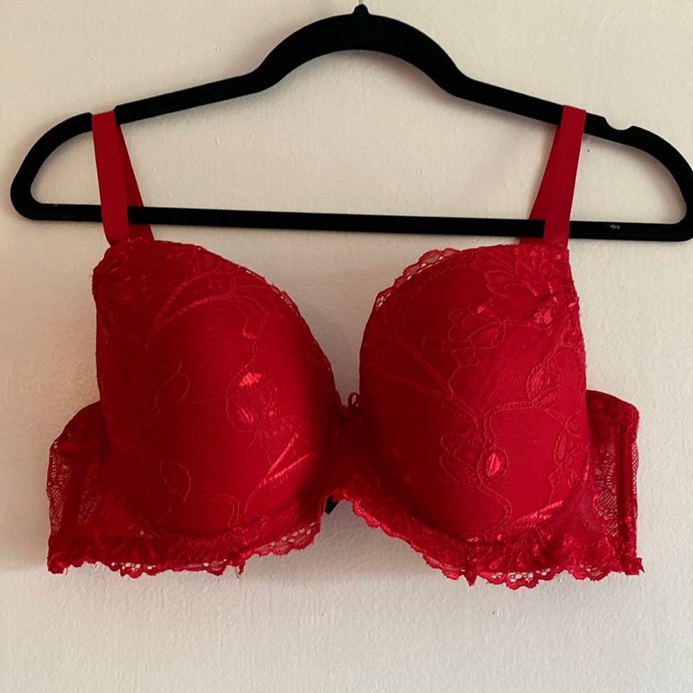Red Lacy Bra